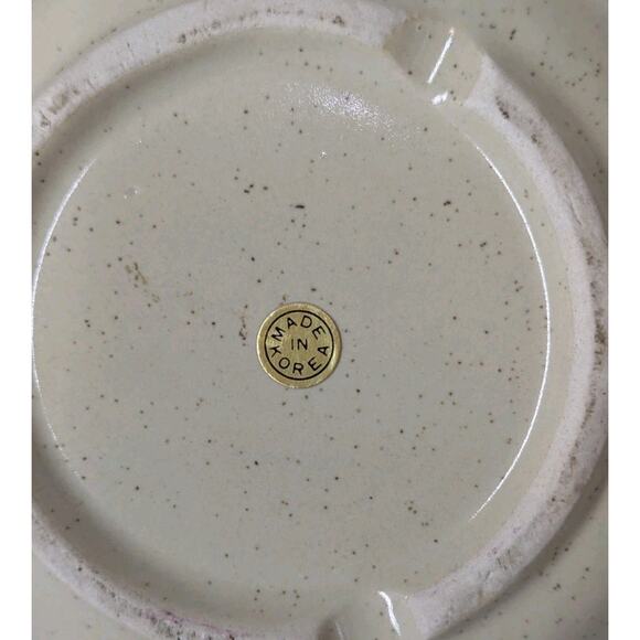 Brown Beige Glazed Pottery Small Planter Pitcher With Attached Saucer 5" x 5" - Picture 7 of 9